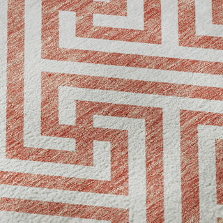 Piper Looms Mayfield Geometric AMF731 Salmon Machine Washable Area Rug Swatch Image