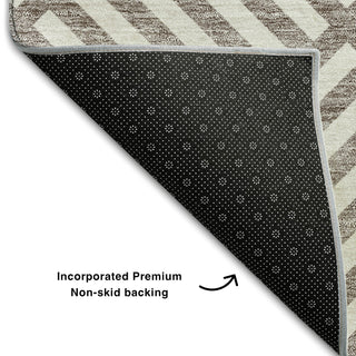 Piper Looms Mayfield Geometric AMF731 Taupe Machine Washable Area Rug Backing Image