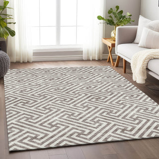Piper Looms Mayfield Geometric AMF731 Taupe Machine Washable Area Rug Lifestyle Image Feature
