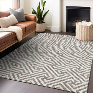 Piper Looms Mayfield Geometric AMF731 Taupe Machine Washable Area Rug Lifestyle Image Feature