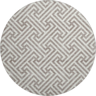 Piper Looms Mayfield Geometric AMF731 Taupe Machine Washable Area Rug Round Main Image