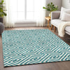 Piper Looms Mayfield Geometric AMF731 Teal Machine Washable Area Rug Lifestyle Image Feature