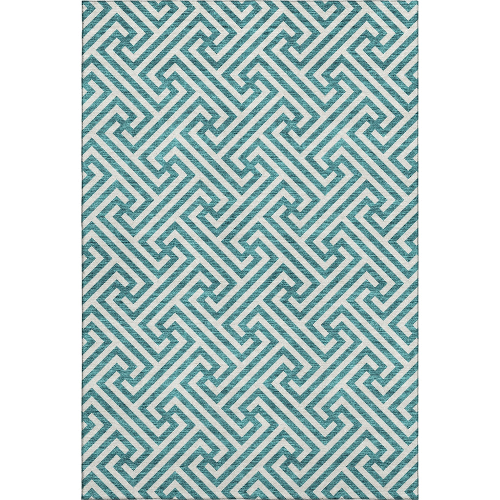 Piper Looms Mayfield Geometric AMF731 Teal Machine Washable Area Rug main image