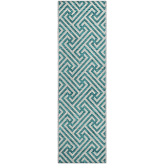 Piper Looms Mayfield Geometric AMF731 Teal Machine Washable Area Rug Runner Main Image