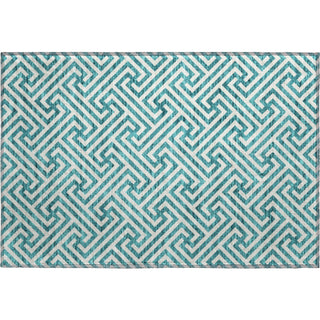 Piper Looms Mayfield Geometric AMF731 Teal Machine Washable Area Rug Scatter Main Image