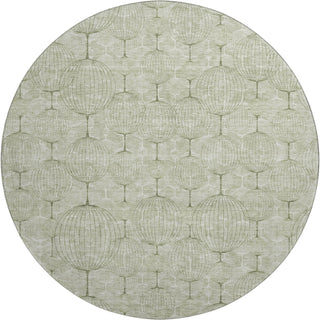 Piper Looms Mayfield Geometric AMF732 Aloe Machine Washable Area Rug Round Main Image