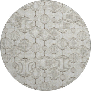 Piper Looms Mayfield Geometric AMF732 Beige Machine Washable Area Rug Round Main Image