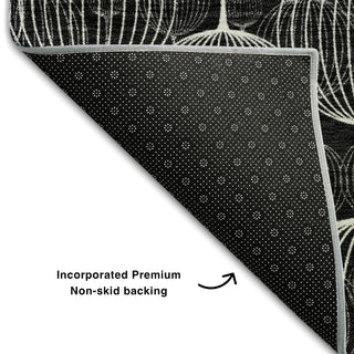 Piper Looms Mayfield Geometric AMF732 Black Machine Washable Area Rug Backing Image
