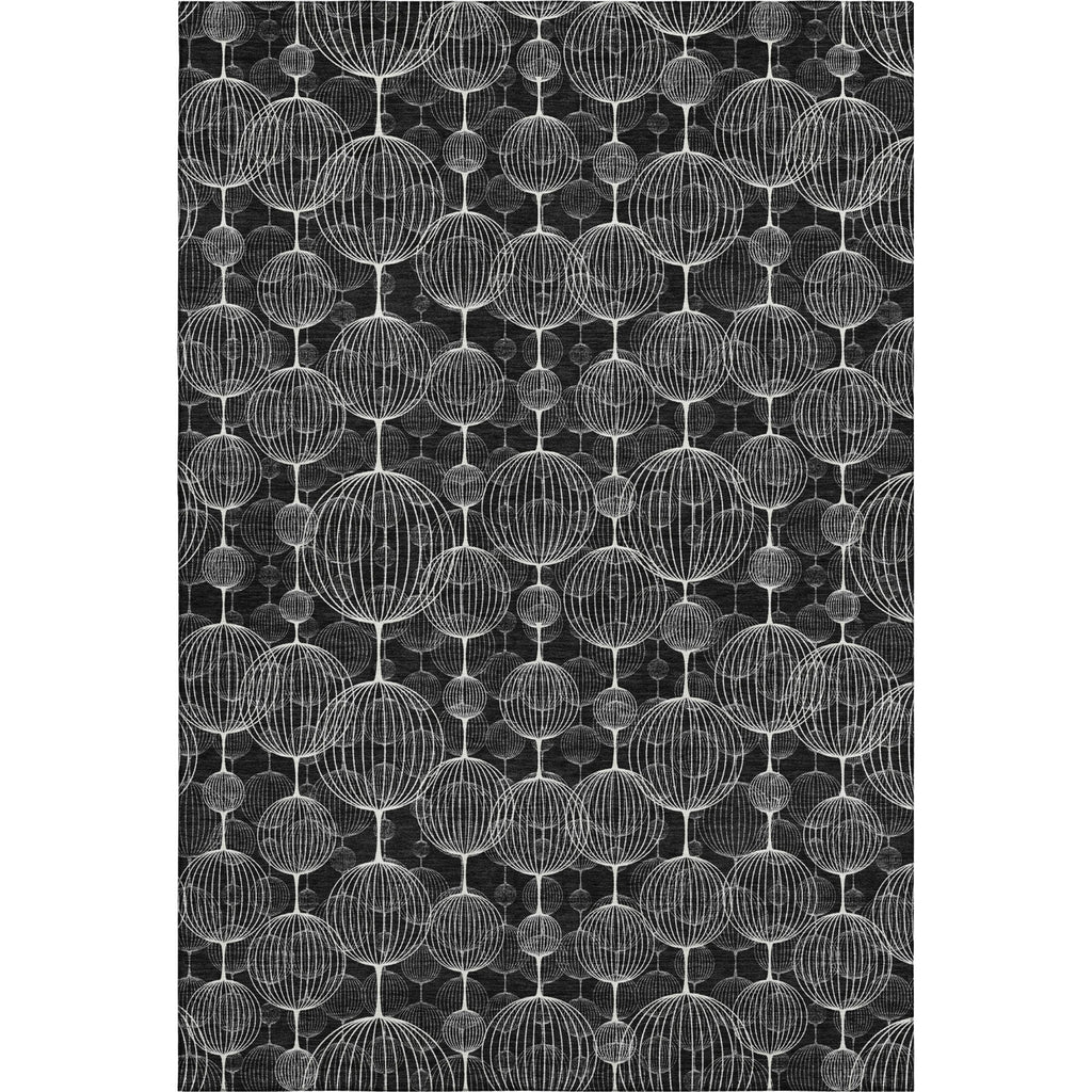 Piper Looms Mayfield Geometric AMF732 Black Machine Washable Area Rug main image