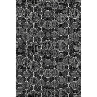 Piper Looms Mayfield Geometric AMF732 Black Machine Washable Area Rug main image