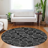 Piper Looms Mayfield Geometric AMF732 Black Machine Washable Area Rug Round Lifestyle Image Feature