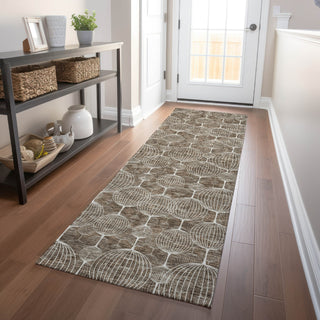 Piper Looms Mayfield Geometric AMF732 Chocolate Machine Washable Area Rug Runner Lifestyle Image Feature