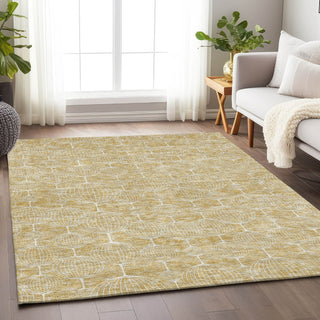 Piper Looms Mayfield Geometric AMF732 Gold Machine Washable Area Rug Lifestyle Image Feature