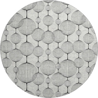 Piper Looms Mayfield Geometric AMF732 Graphite Machine Washable Area Rug Round Main Image
