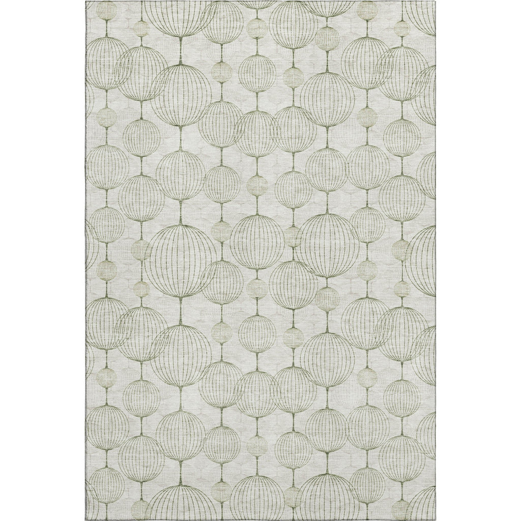 Piper Looms Mayfield Geometric AMF732 Green Machine Washable Area Rug main image