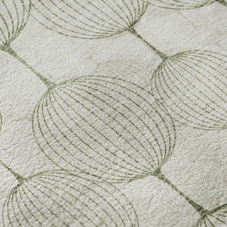 Piper Looms Mayfield Geometric AMF732 Green Machine Washable Area Rug Swatch Image