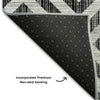 Piper Looms Mayfield Geometric AMF733 Black Machine Washable Area Rug Backing Image