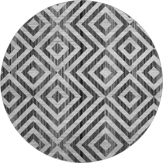 Piper Looms Mayfield Geometric AMF733 Black Machine Washable Area Rug Round Main Image