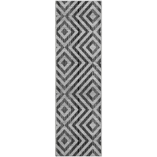 Piper Looms Mayfield Geometric AMF733 Black Machine Washable Area Rug Runner Main Image
