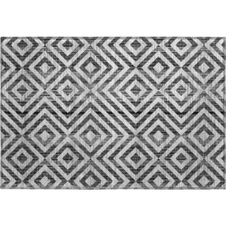 Piper Looms Mayfield Geometric AMF733 Black Machine Washable Area Rug Scatter Main Image