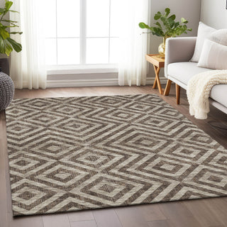 Piper Looms Mayfield Geometric AMF733 Brown Machine Washable Area Rug Lifestyle Image Feature