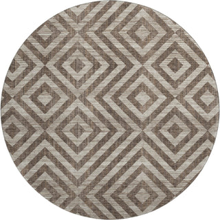 Piper Looms Mayfield Geometric AMF733 Brown Machine Washable Area Rug Round Main Image