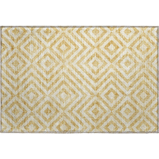Piper Looms Mayfield Geometric AMF733 Gold Machine Washable Area Rug Scatter Main Image