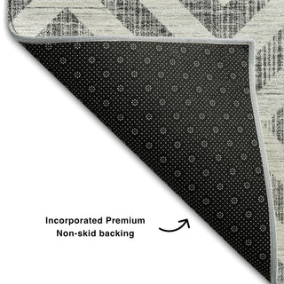 Piper Looms Mayfield Geometric AMF733 Gray Machine Washable Area Rug Backing Image