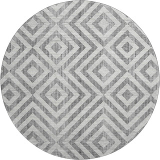 Piper Looms Mayfield Geometric AMF733 Gray Machine Washable Area Rug Round Main Image