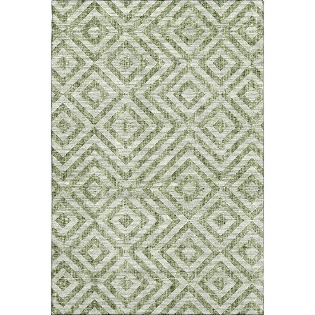 Piper Looms Mayfield Geometric AMF733 Green Machine Washable Area Rug main image