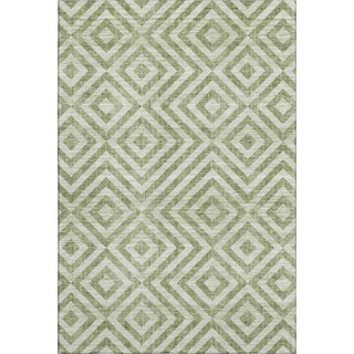 Piper Looms Mayfield Geometric AMF733 Green Machine Washable Area Rug main image