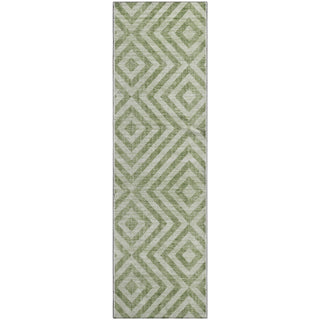 Piper Looms Mayfield Geometric AMF733 Green Machine Washable Area Rug Runner Main Image