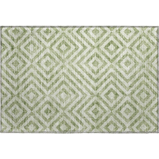 Piper Looms Mayfield Geometric AMF733 Green Machine Washable Area Rug Scatter Main Image