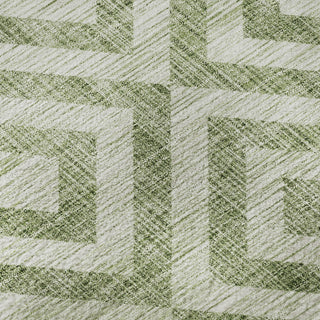 Piper Looms Mayfield Geometric AMF733 Green Machine Washable Area Rug Swatch Image