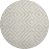 Piper Looms Mayfield Geometric AMF733 Ivory Machine Washable Area Rug Round Main Image