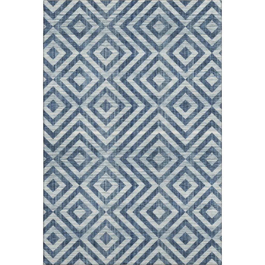 Piper Looms Mayfield Geometric AMF733 Navy Machine Washable Area Rug main image