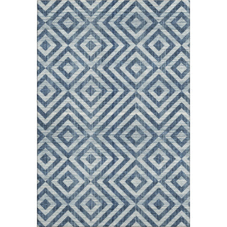 Piper Looms Mayfield Geometric AMF733 Navy Machine Washable Area Rug main image