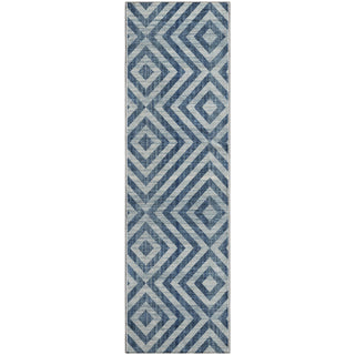 Piper Looms Mayfield Geometric AMF733 Navy Machine Washable Area Rug Runner Main Image