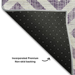Piper Looms Mayfield Geometric AMF733 Purple Machine Washable Area Rug Backing Image