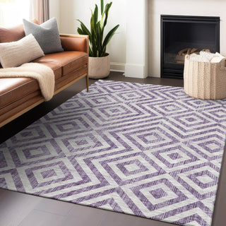Piper Looms Mayfield Geometric AMF733 Purple Machine Washable Area Rug Lifestyle Image Feature