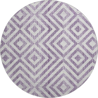 Piper Looms Mayfield Geometric AMF733 Purple Machine Washable Area Rug Round Main Image