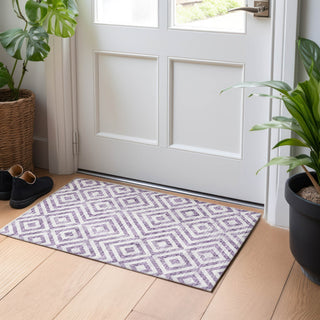 Piper Looms Mayfield Geometric AMF733 Purple Machine Washable Area Rug Scatter Lifestyle Image Feature