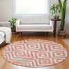 Piper Looms Mayfield Geometric AMF733 Salmon Machine Washable Area Rug Round Lifestyle Image Feature