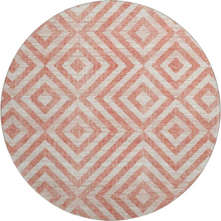 Piper Looms Mayfield Geometric AMF733 Salmon Machine Washable Area Rug Round Main Image