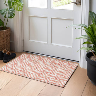 Piper Looms Mayfield Geometric AMF733 Salmon Machine Washable Area Rug Scatter Lifestyle Image Feature