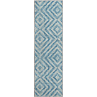 Piper Looms Mayfield Geometric AMF733 Teal Machine Washable Area Rug Runner Main Image