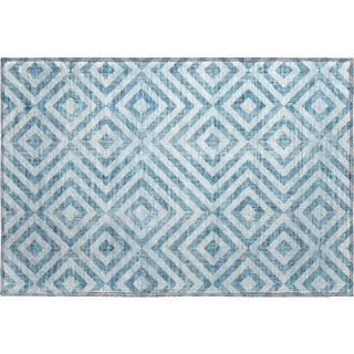 Piper Looms Mayfield Geometric AMF733 Teal Machine Washable Area Rug Scatter Main Image