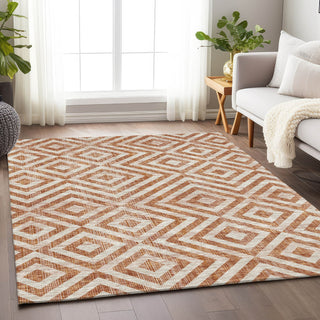 Piper Looms Mayfield Geometric AMF733 Terracotta Machine Washable Area Rug Lifestyle Image Feature