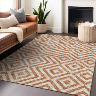 Piper Looms Mayfield Geometric AMF733 Terracotta Machine Washable Area Rug Lifestyle Image Feature