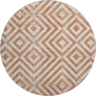 Piper Looms Mayfield Geometric AMF733 Terracotta Machine Washable Area Rug Round Main Image